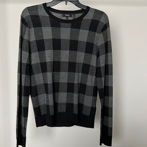 Theory Silk/Cashmere Windowpane Sweater - L